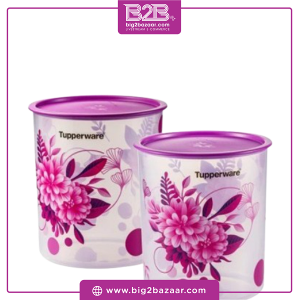 TUPPERWARE Camellia One Touch Canister 2pcs Large (4.3L) Purple